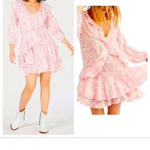 NWT free people pink ruffle Rebecca dress medium